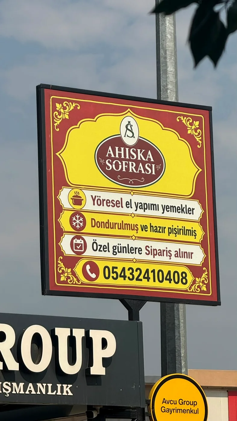 Ahıska Sofrası tabela ve sipariş telefonu